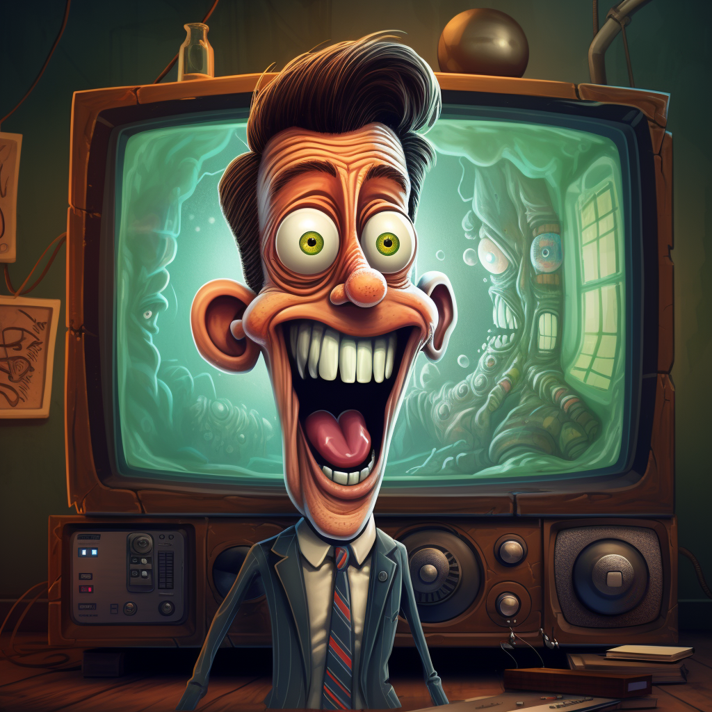 Smiling doctor with TV head