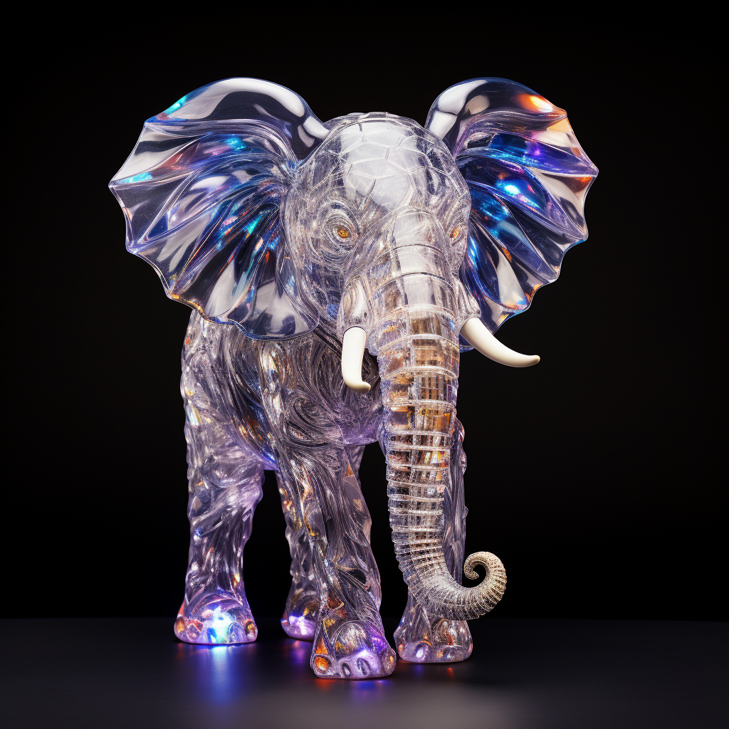 Shining crystal elephant figurine