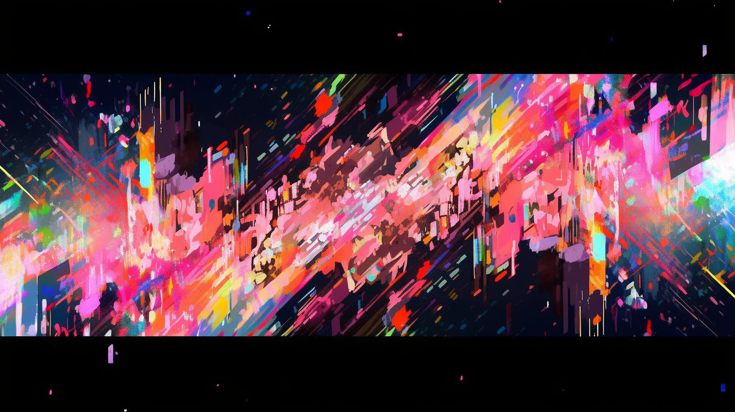 Colorful glitch effect with multiverse