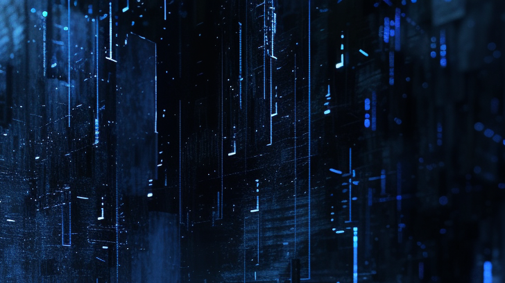 Dark blue glitch computer wallpaper