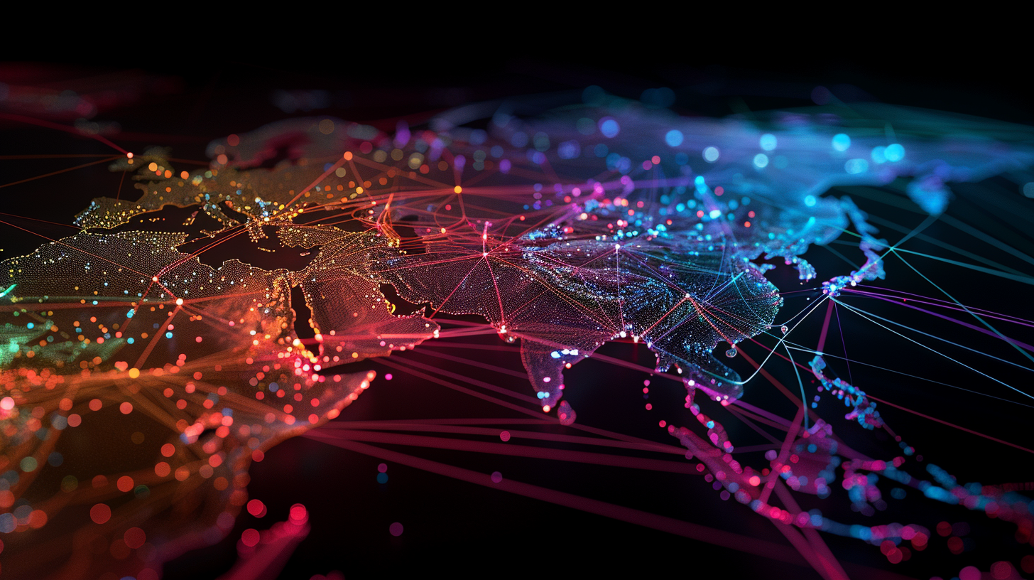 global internet connectivity map sleek design