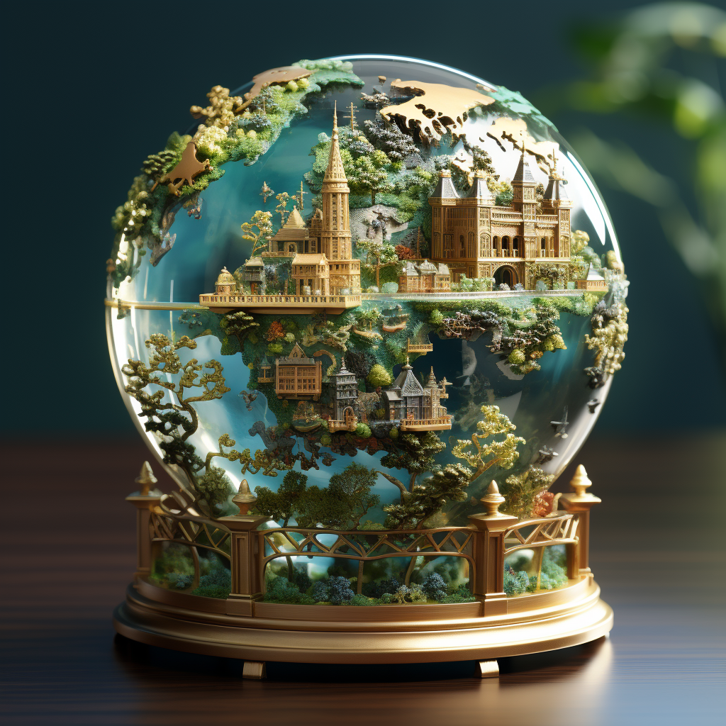 Hyper-realistic globe showcasing its artistic beauty