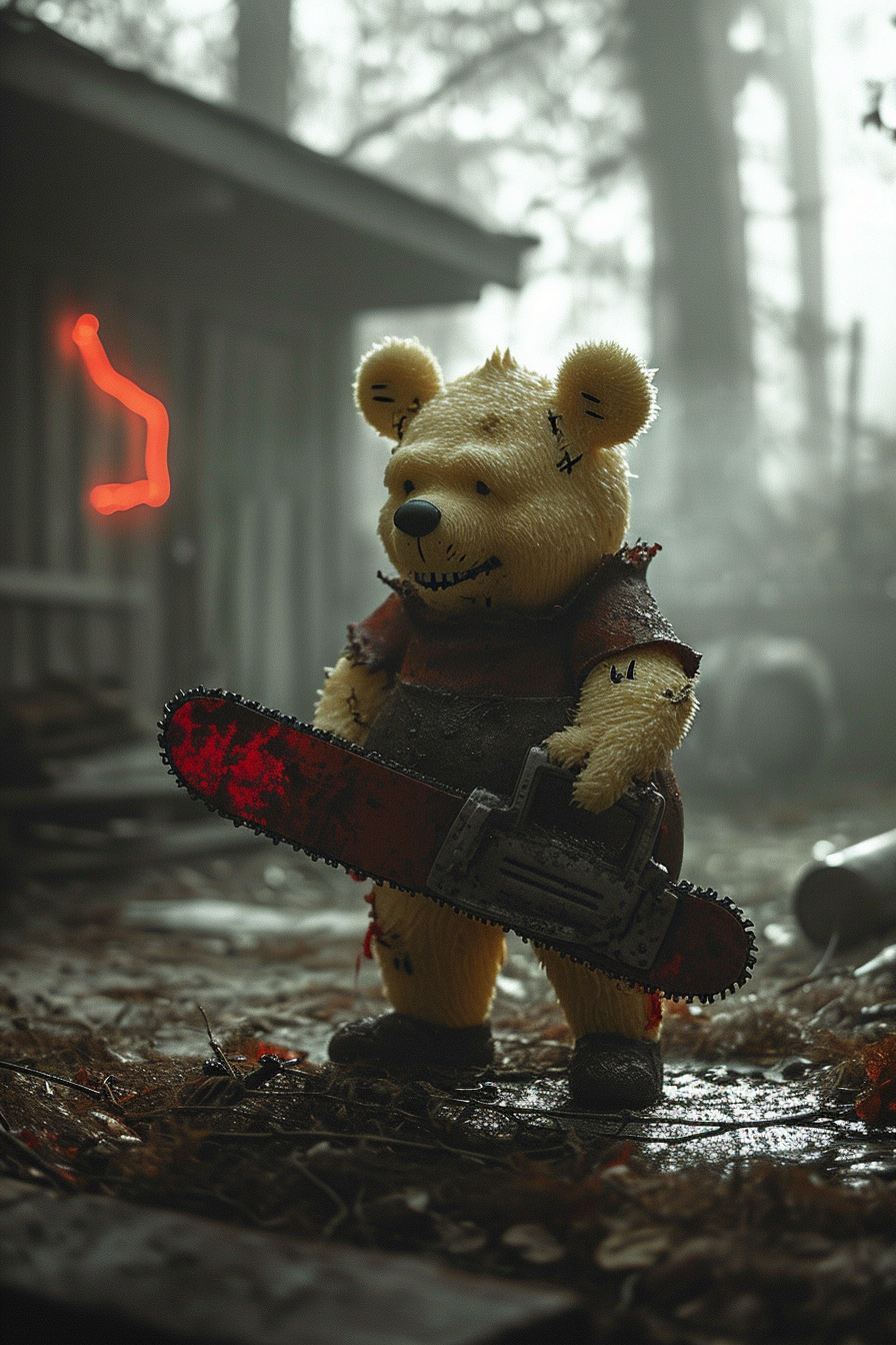 Gloomy Horror Winnie Chainsaw Movie