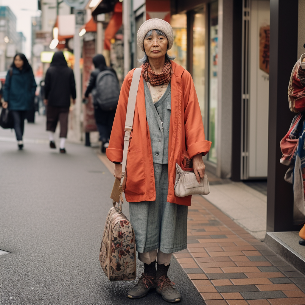 Gloomy street snap of a Japanese woman