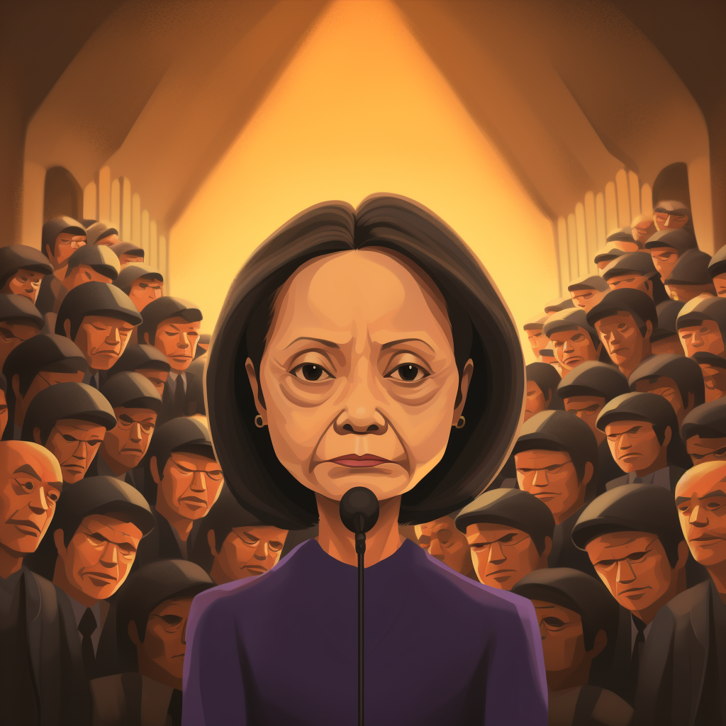 Gloria Macapagal Arroyo shedding tears in farewell