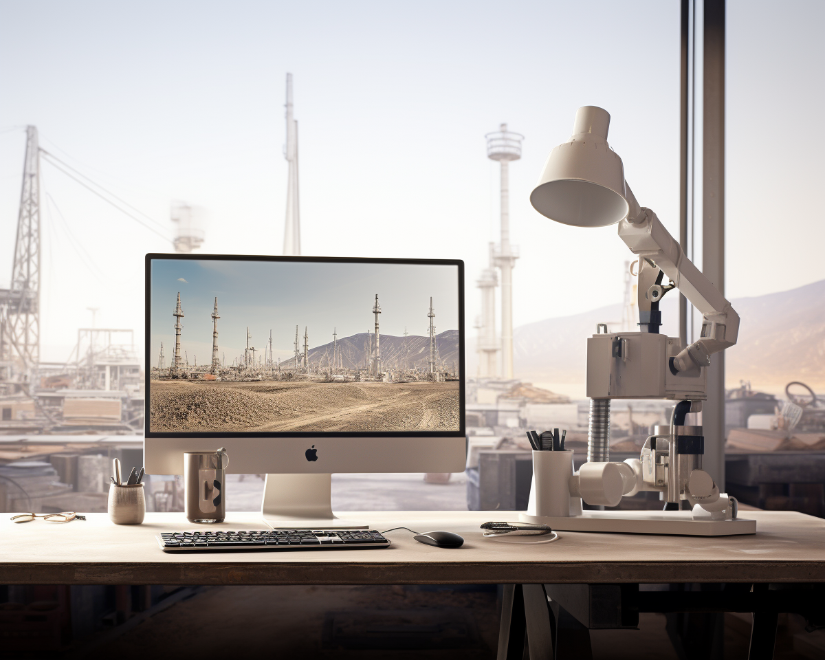 Blank iMac Monitor on Gloss Desk