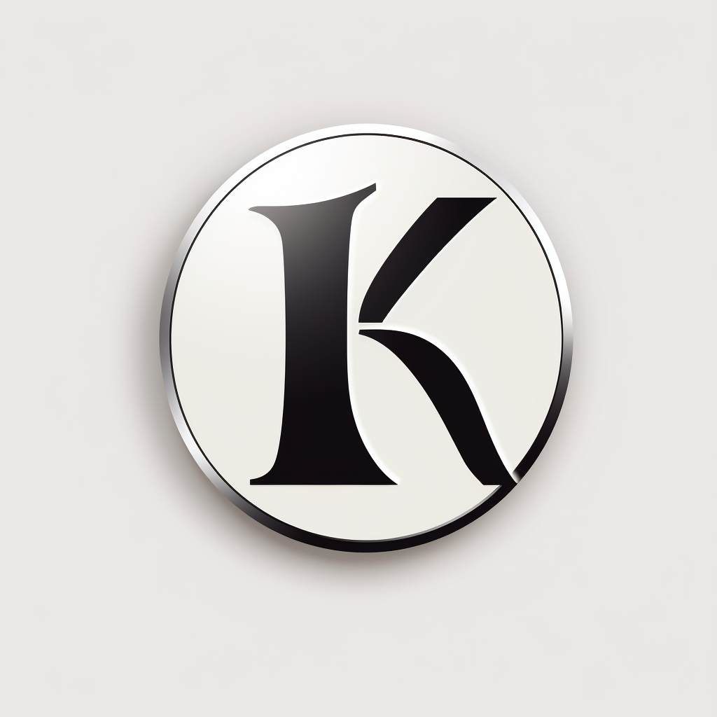 Glossy black K logo for digital marketing agency