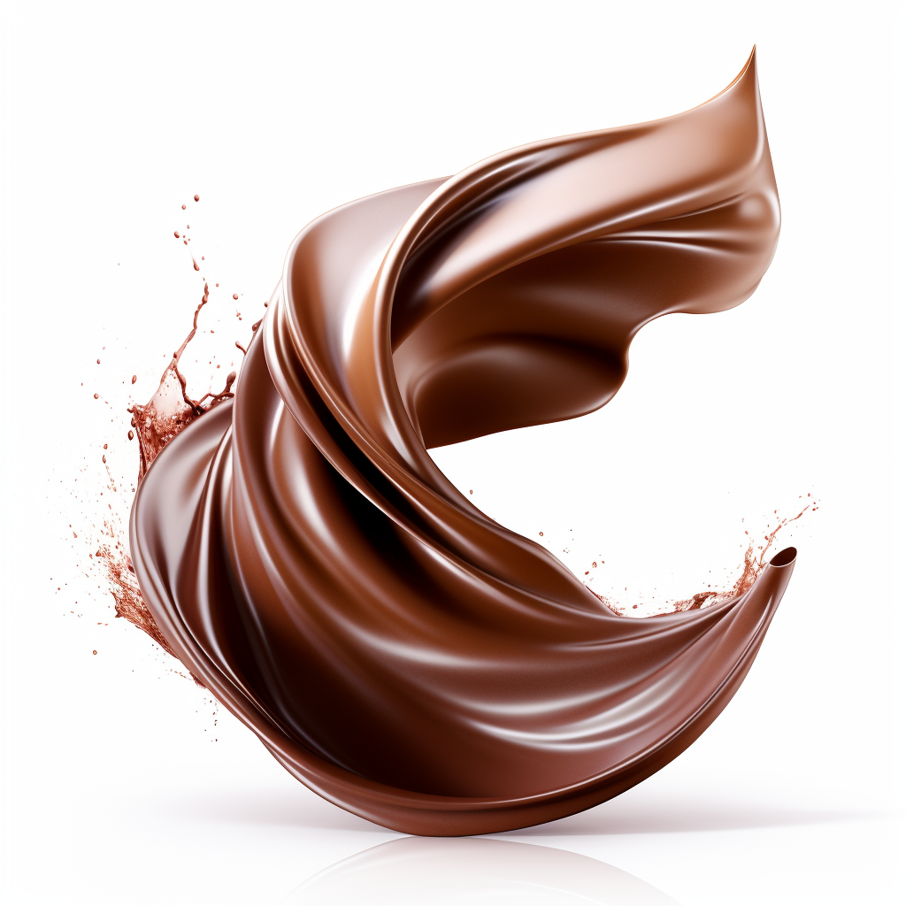 Glossy chocolate twist on white background