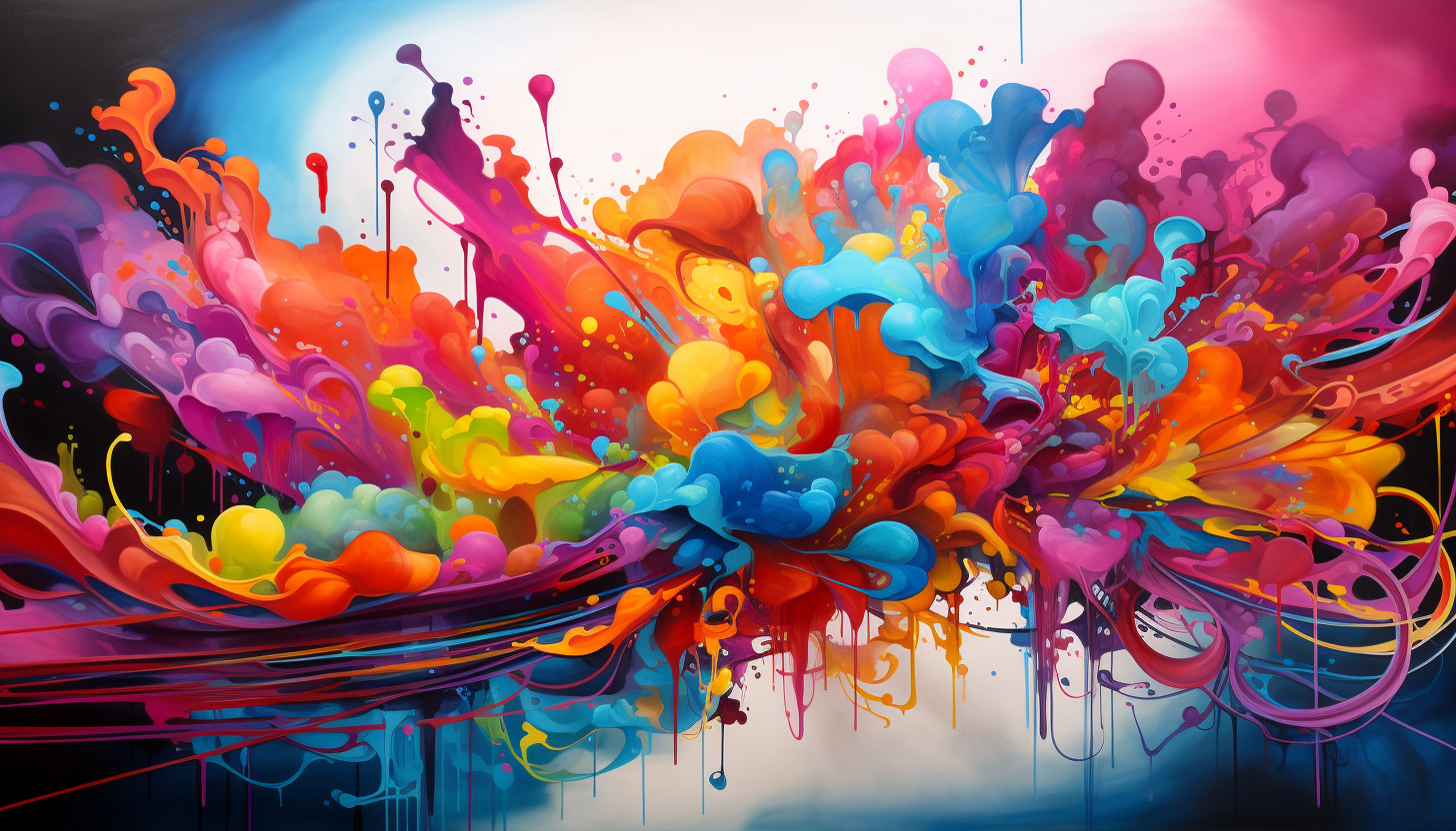 Colorful abstract art painting with glowing colors