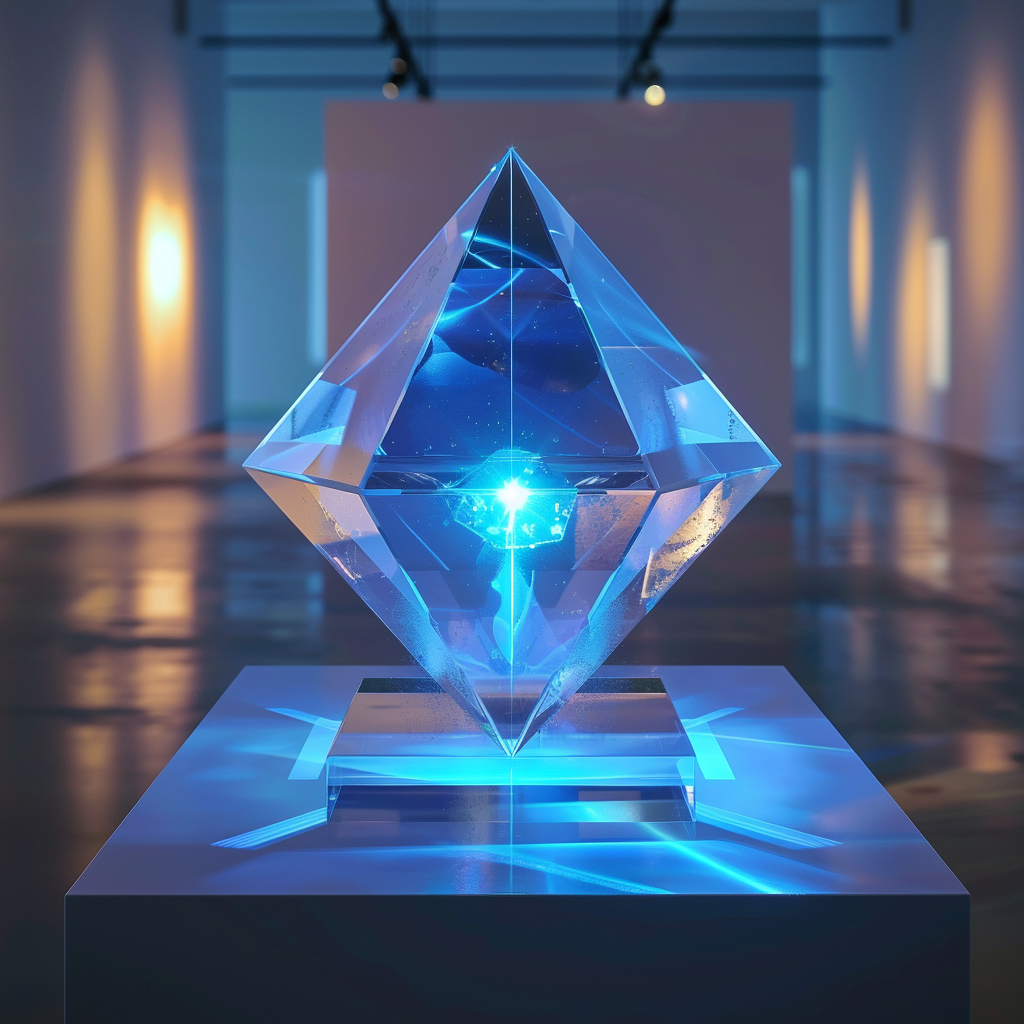 Transparent Hedron Emitting Glowing Aura