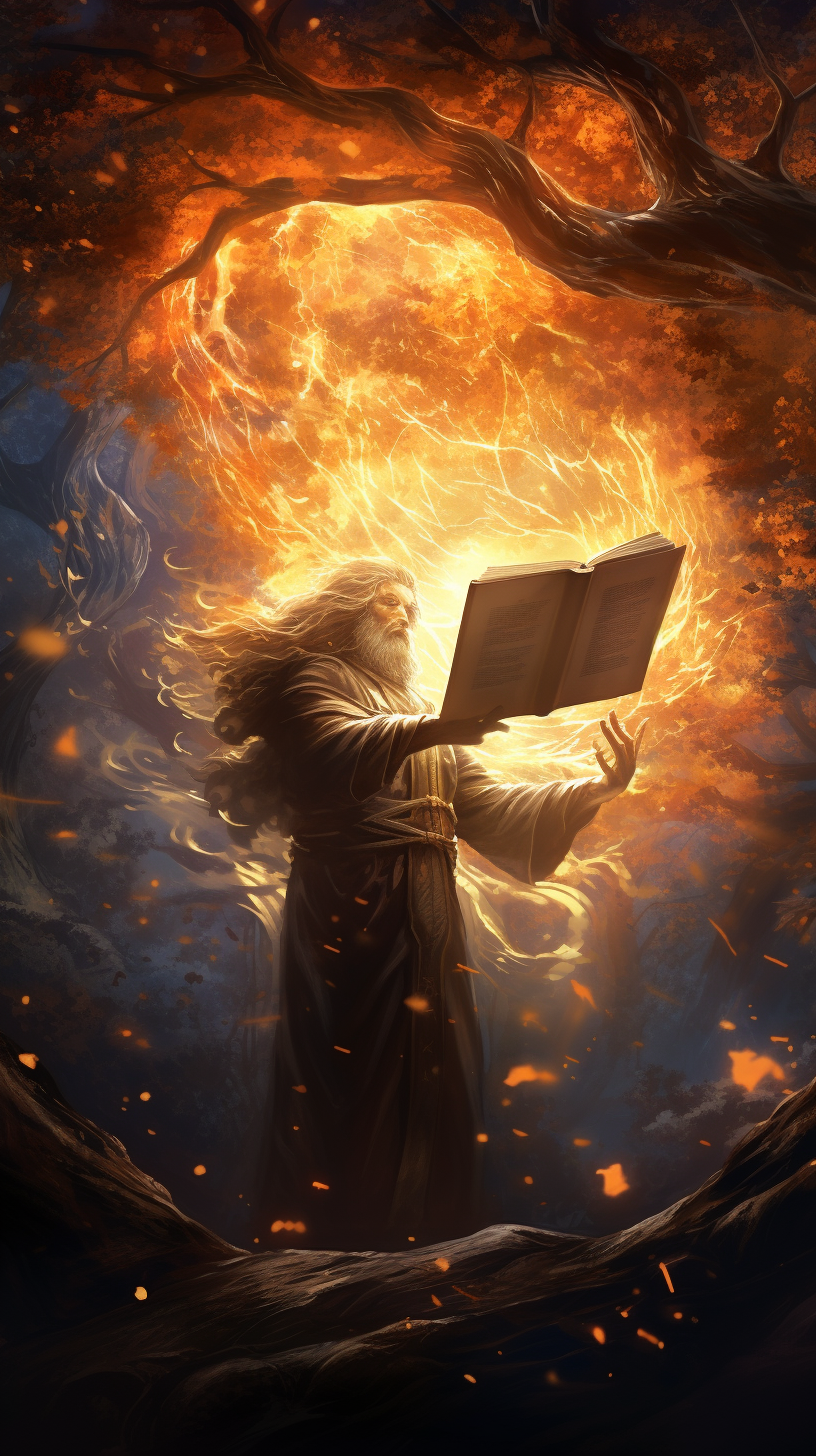 Glowing Bible in Fantasy Mythology