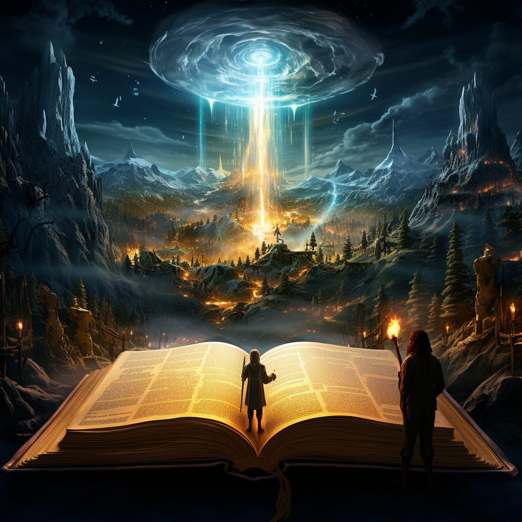 Glowing Bible in Lord of the Rings Fantasy Art