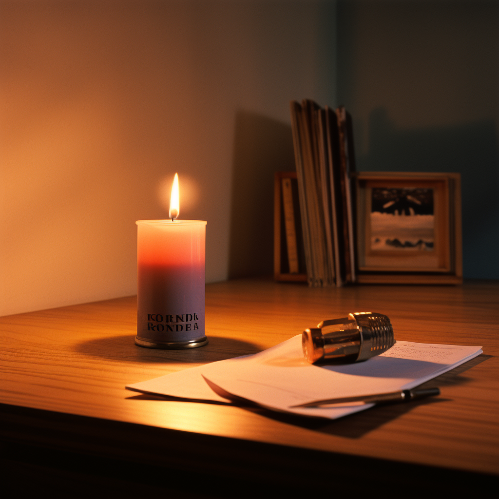 Beautiful Warm Candlelight Illuminating Desk