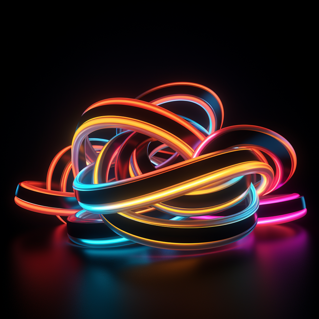 Neon lights on black background