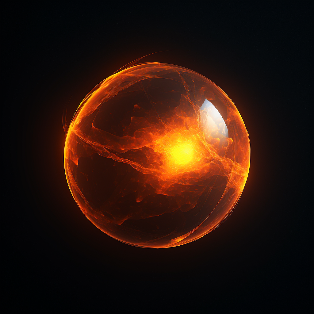 Glowing orange ball abstract background