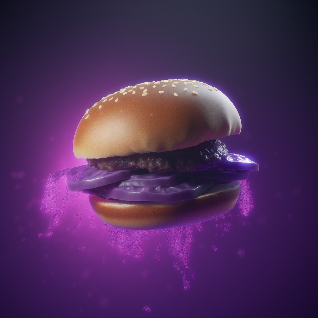 Glowing purple cybersport hamburger