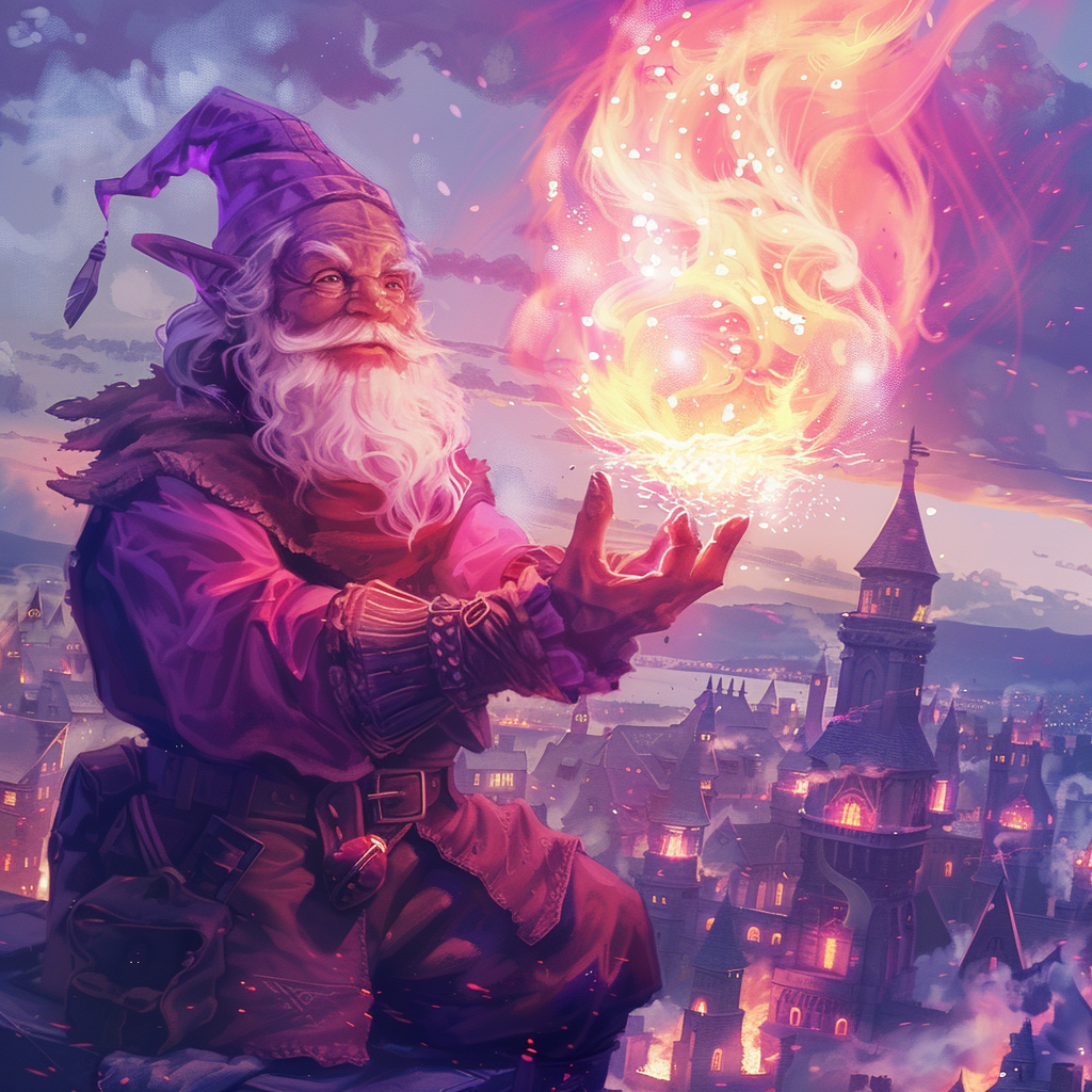 Gnome mage casting magic energy