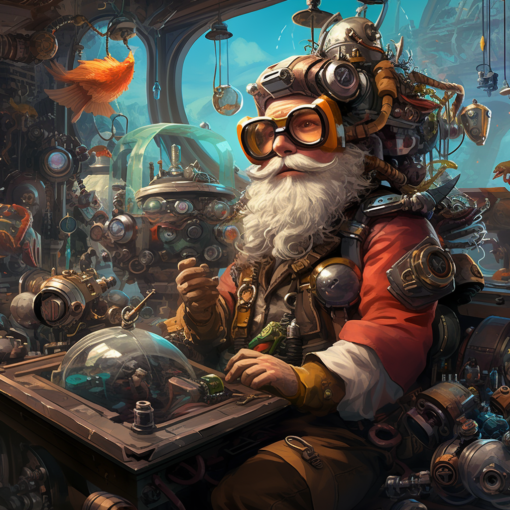 Gnome artificer with mechanical menagerie creatures