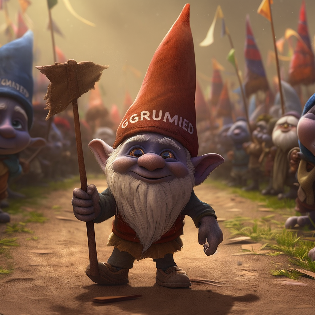 Gloomglimmer holding start flag at gnome race