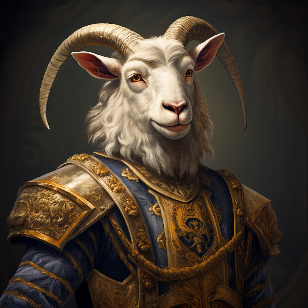 Funny Goat Knight Portrait