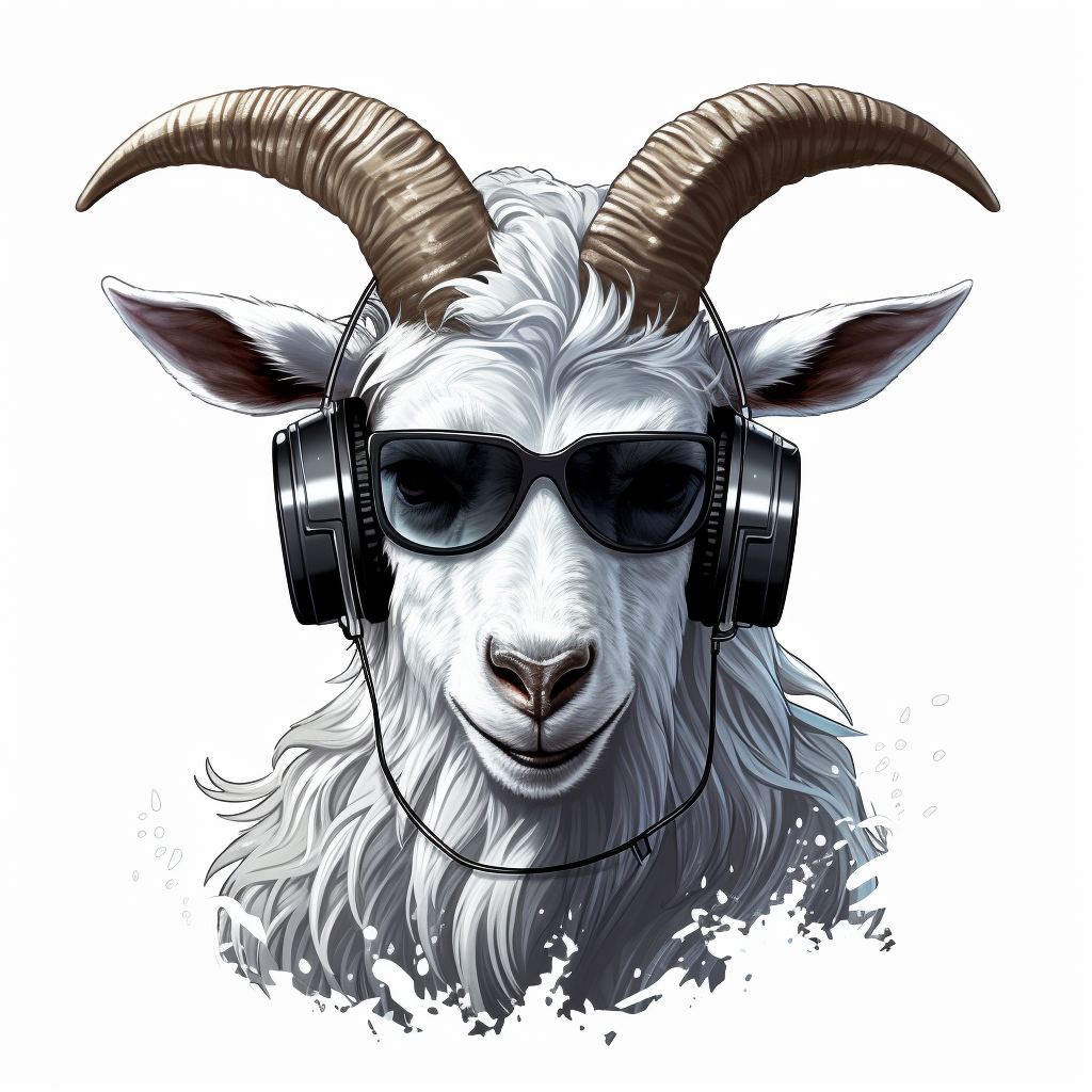 Cool Goat with Sunglasses and Horns