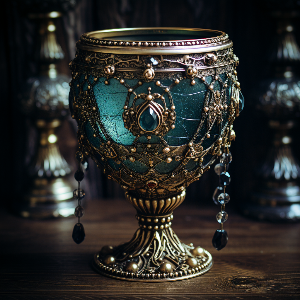 Upside down goblet on surface