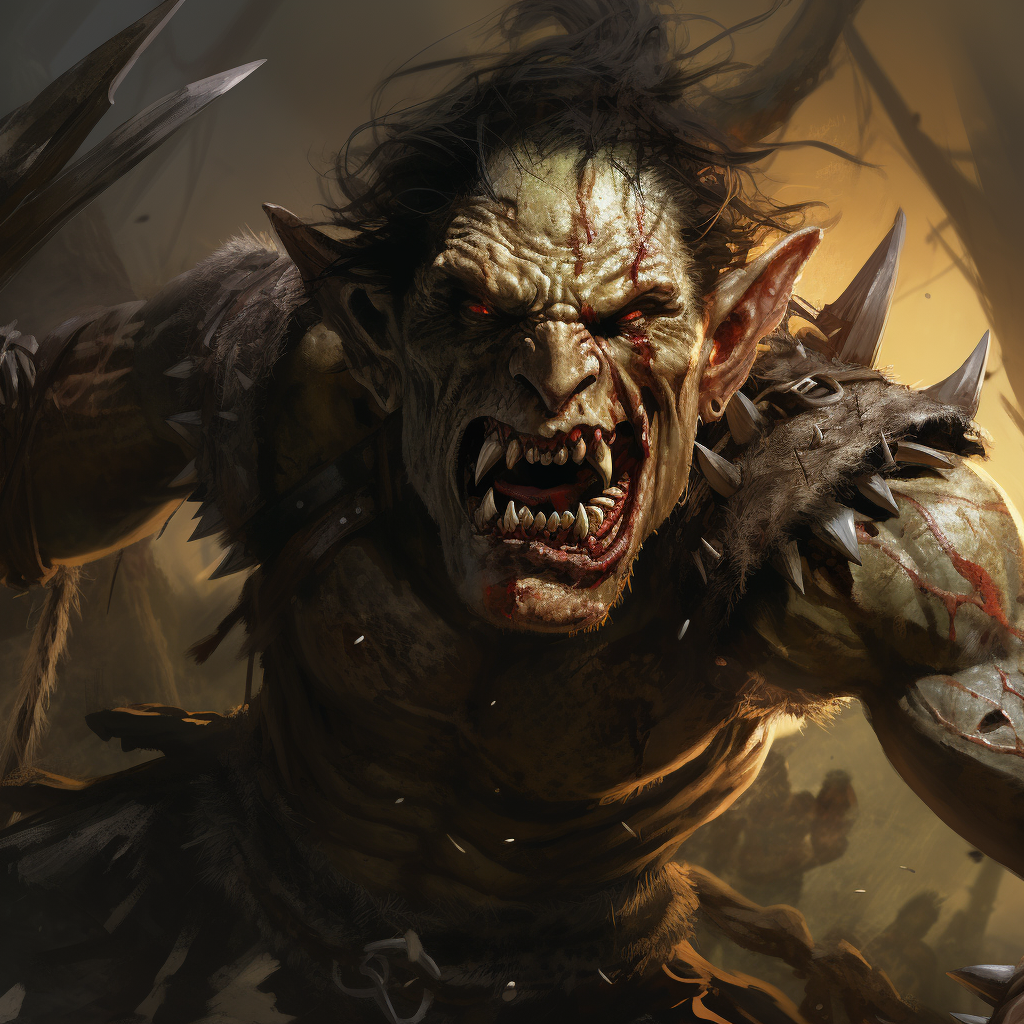 Goblin barbarian with sharp teeth