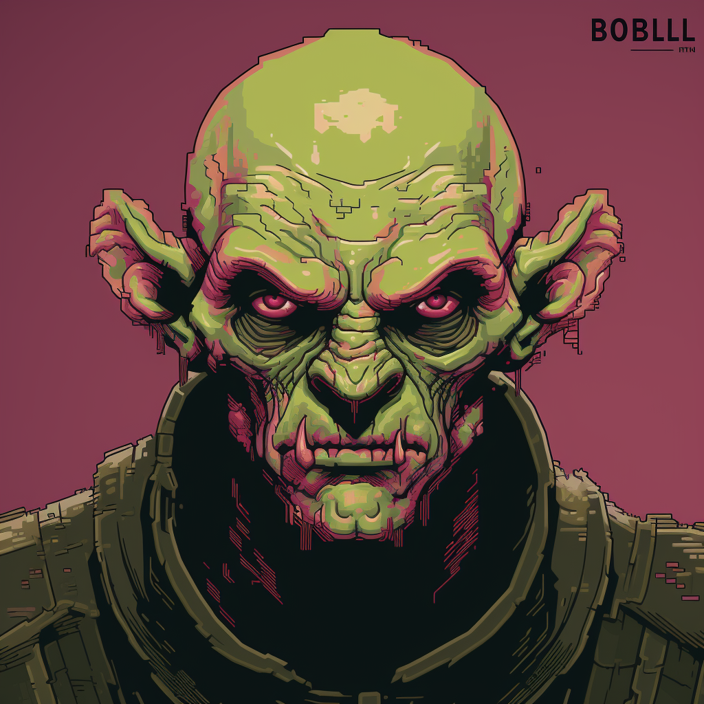 Pixel art goblin portrait