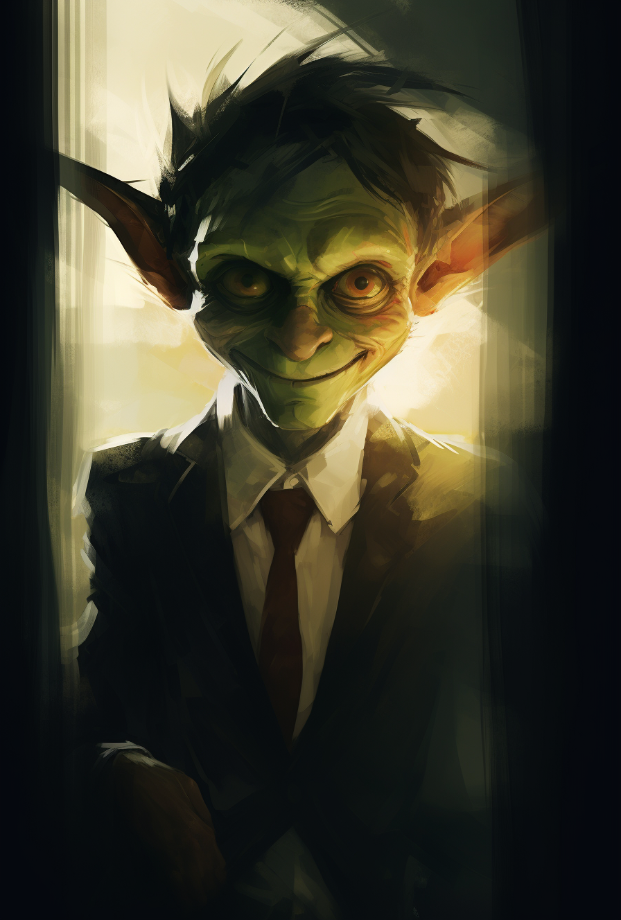 Spooky Goblin in Suit and Tie