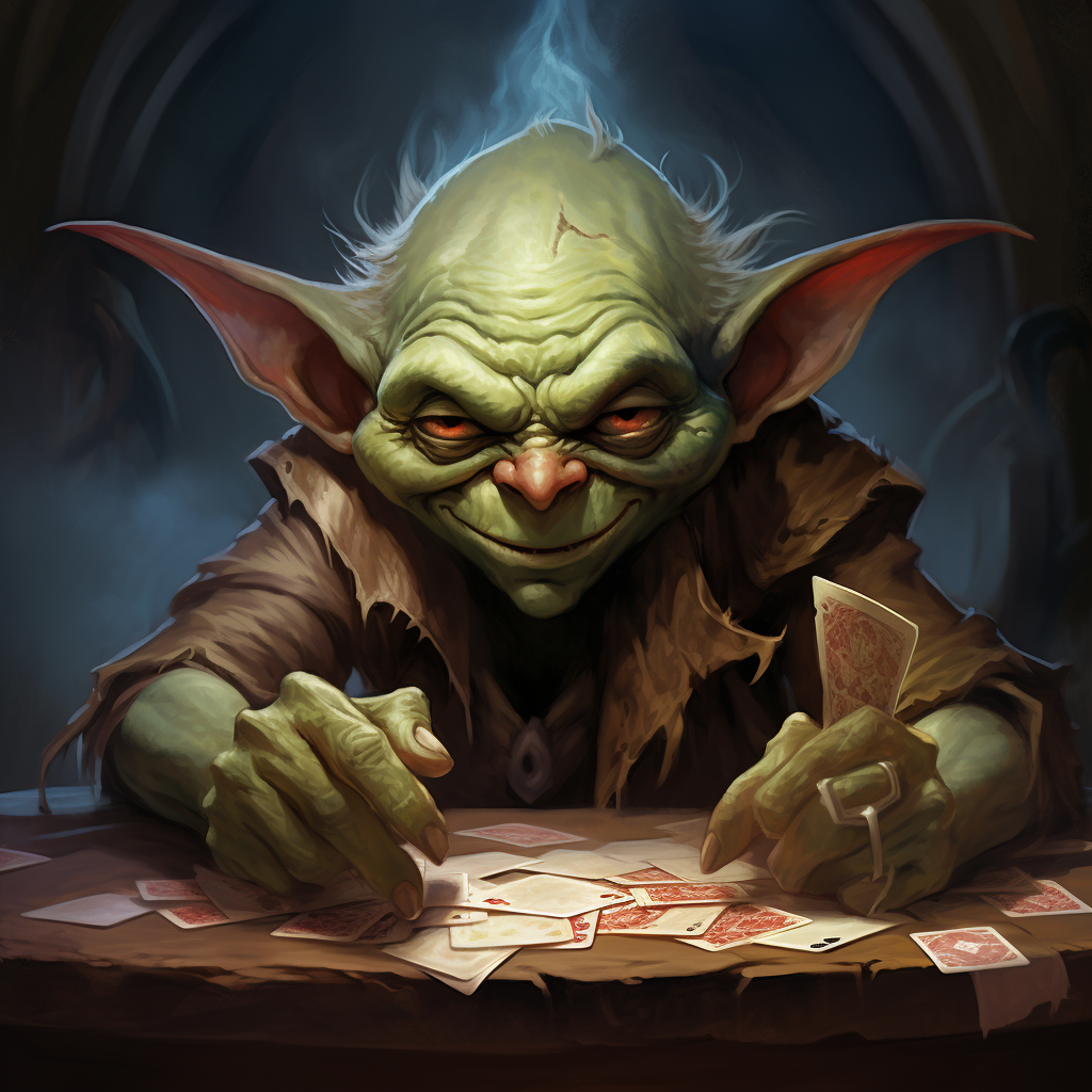 Goblin hero avatar for card game