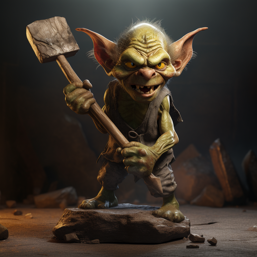 Goblin wielding a hammer