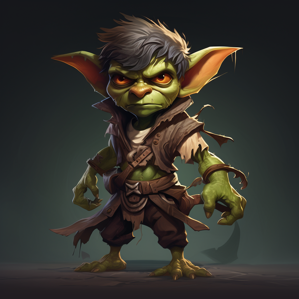 Goblin rogue with green skin