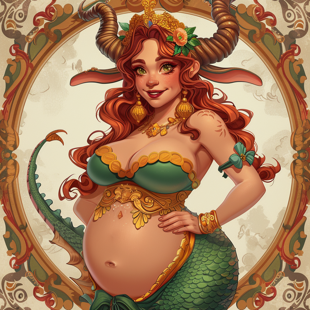 Female Goddess Capricorn Avatar Illustration