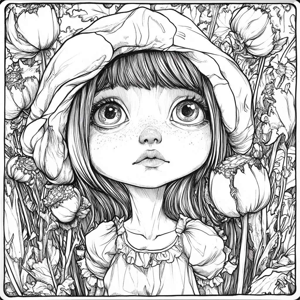 Poppy Goddess Coloring Page for Kids