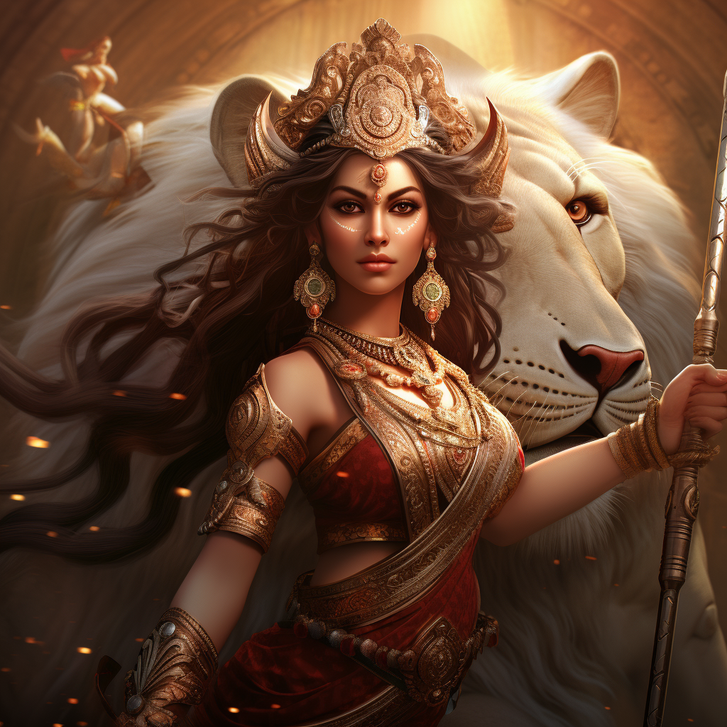 Beautiful depiction of Goddess Durga during Navratri