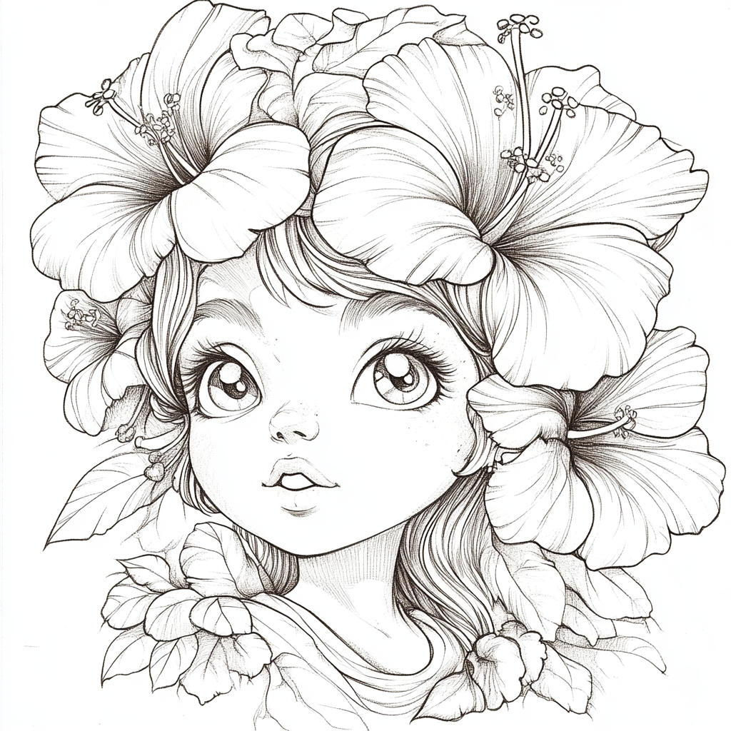 Flower Goddess Coloring Page for Kids