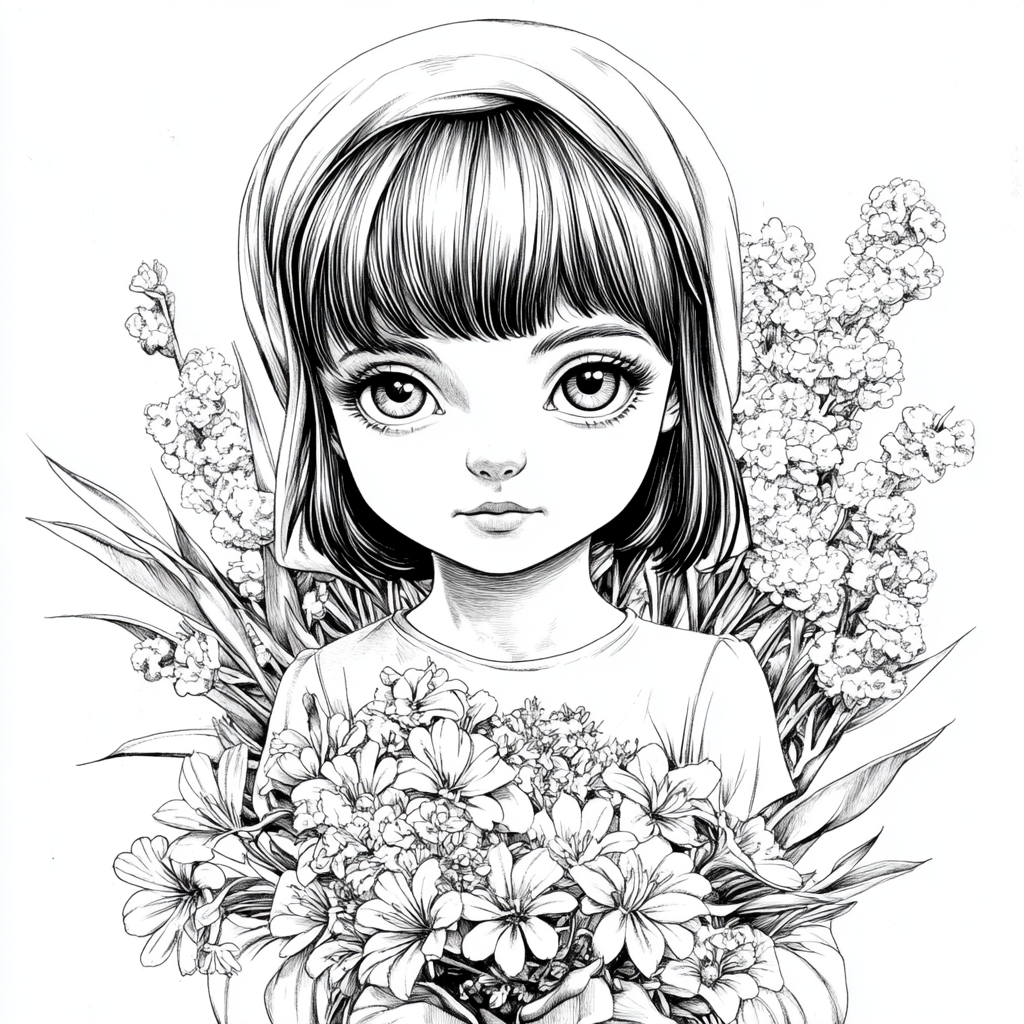 Freesia Flower Goddess Coloring Page