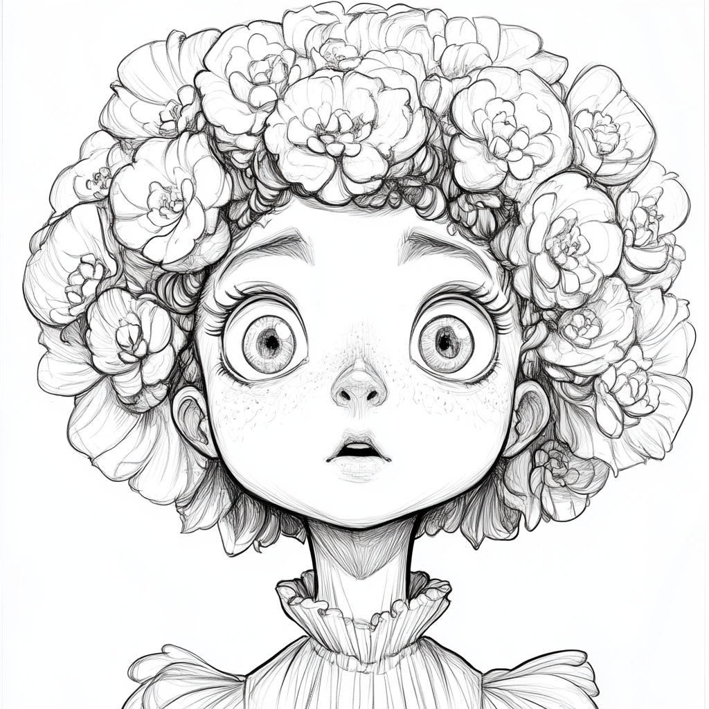 Marigold Goddess Coloring Page