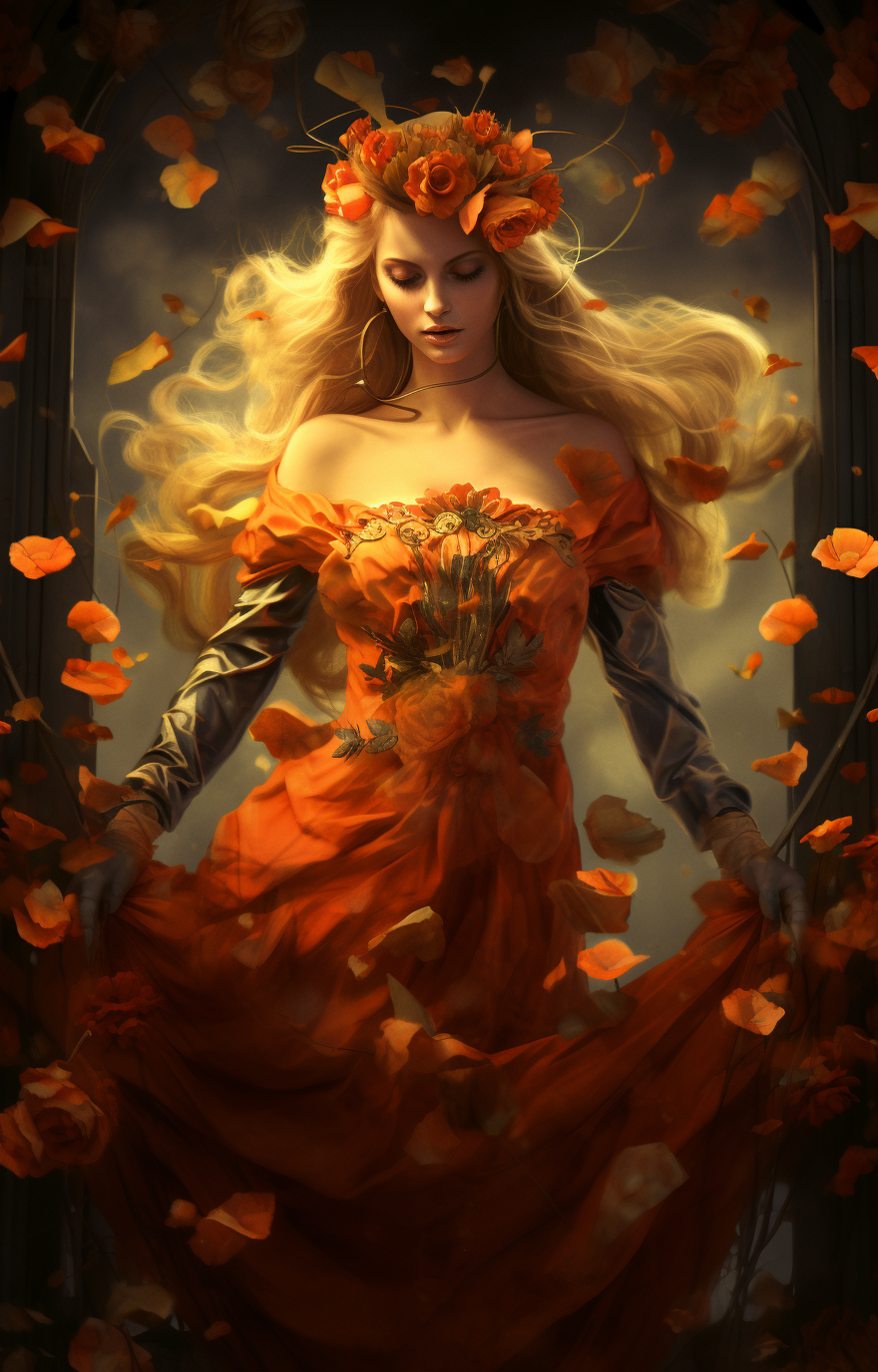 Powerful Goddess Persephone in Spring and Underworld