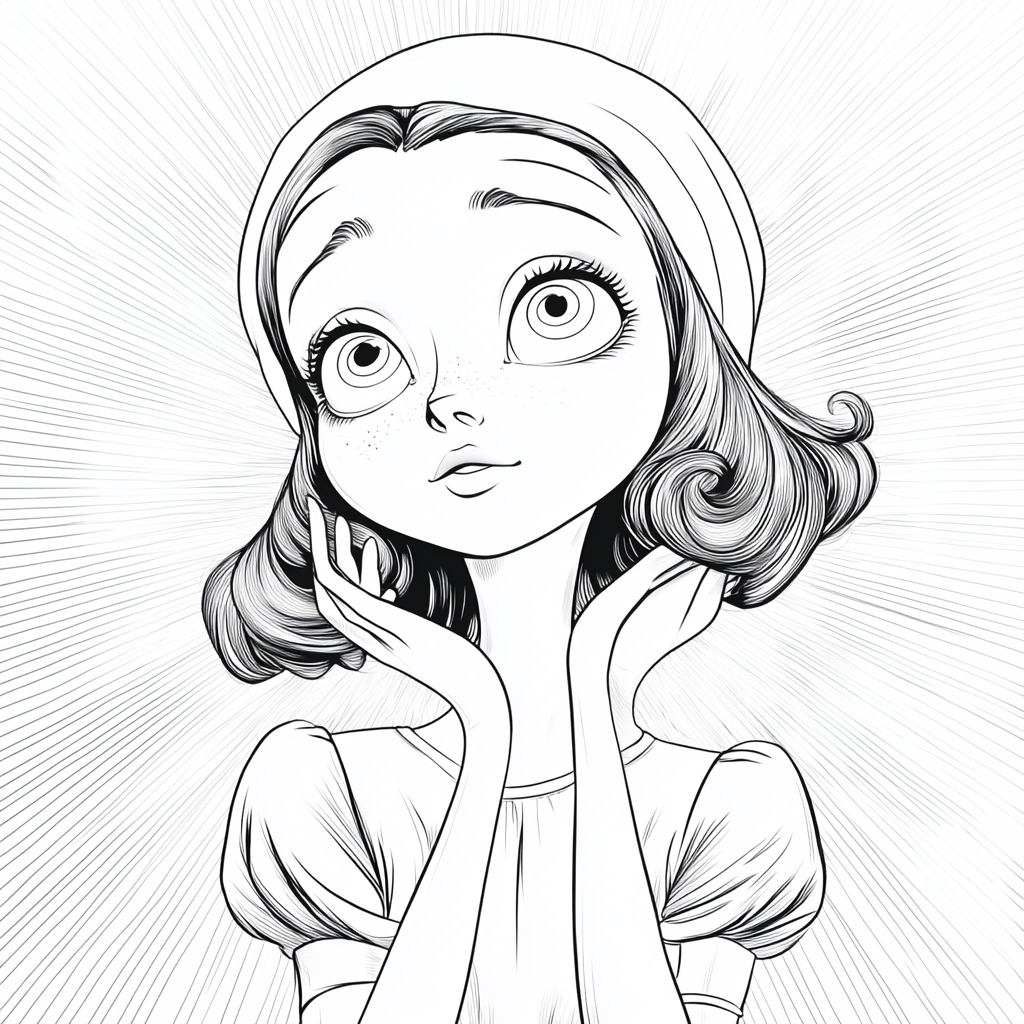 Goddess Viole Coloring Page Illustration