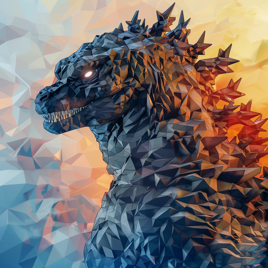 Low Poly Godzilla Portrait