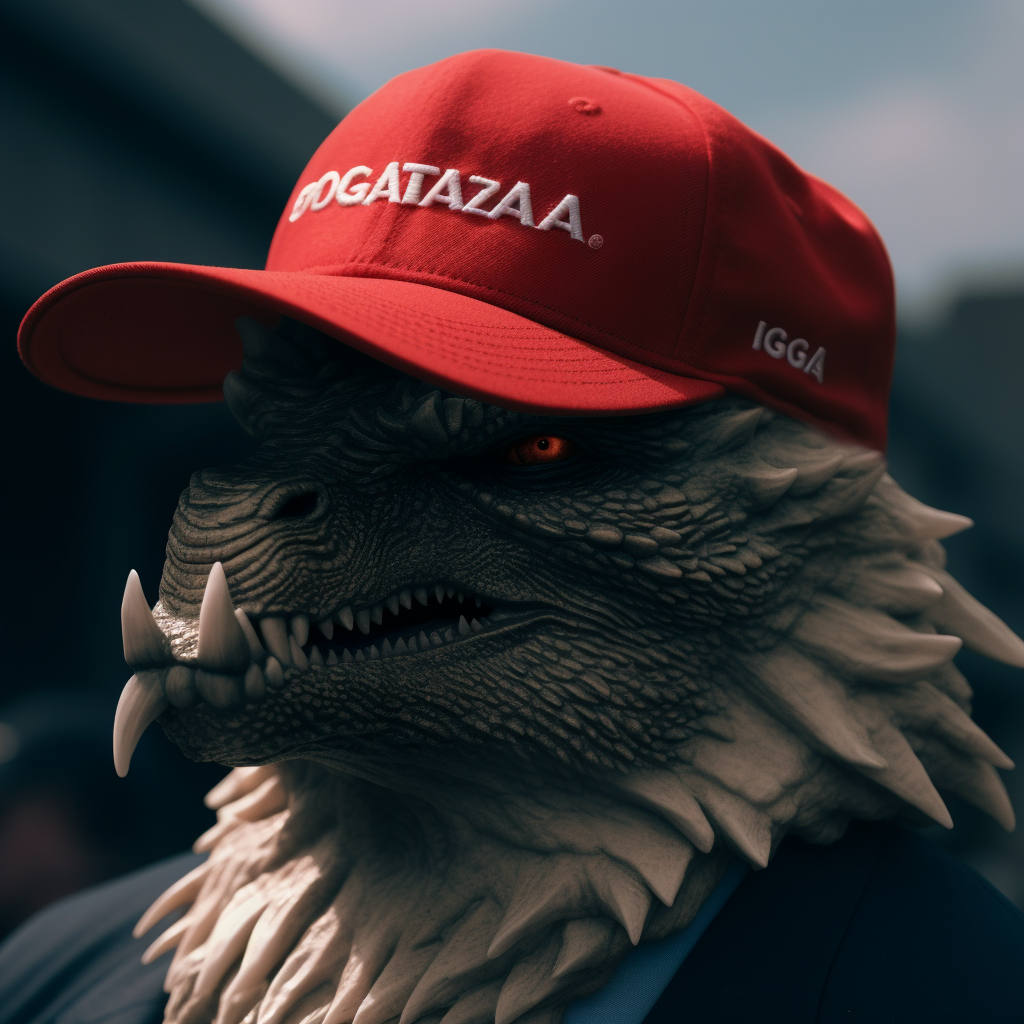 Godzilla with MAGA Hat