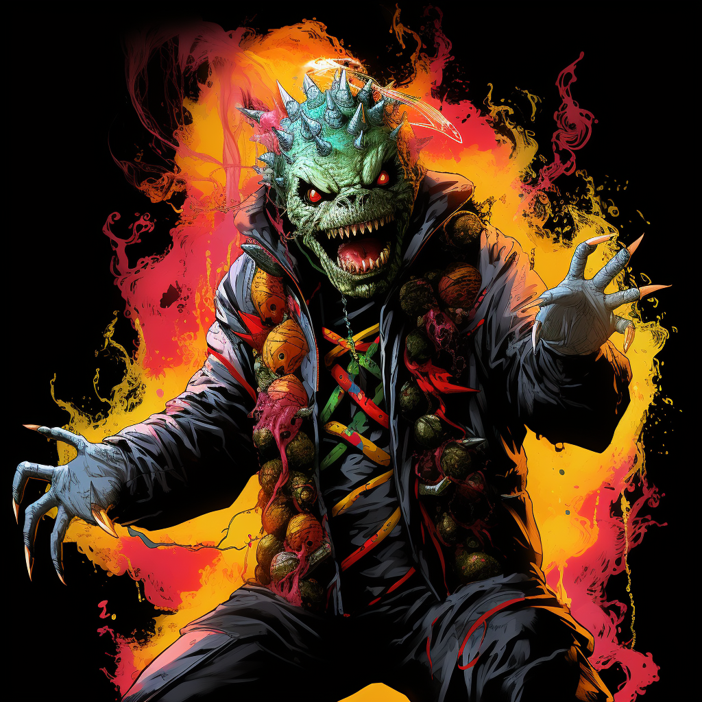 Godzilla as Insane Clown Posse Hatchet Man