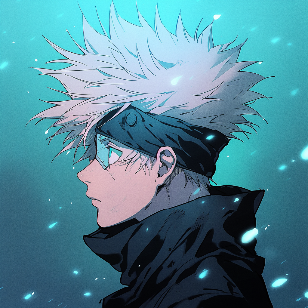 Gojo Satoru from Jujutsu Kaisen with Niji (rainbow) background