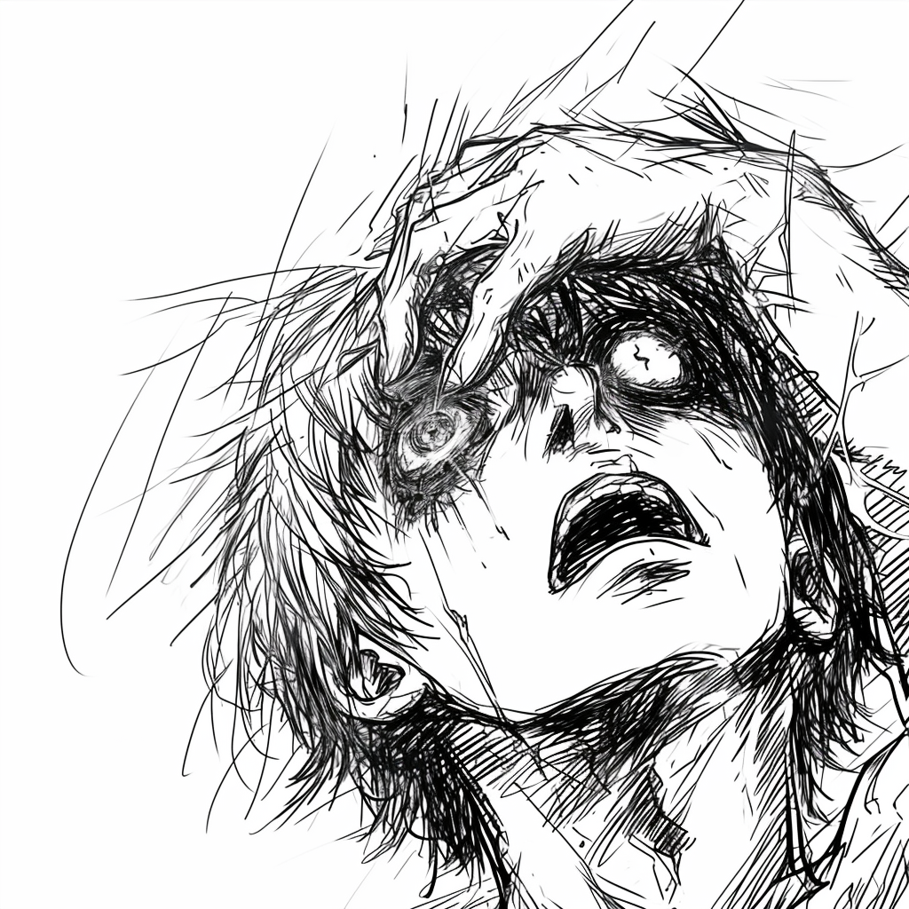 Gojo Satoru in Terror with Hand Pinching Eye