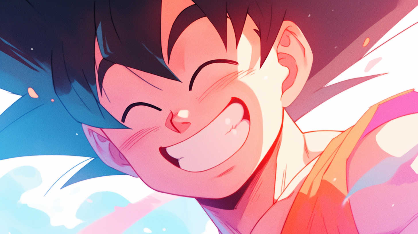 Goku with Big Smile Closeup