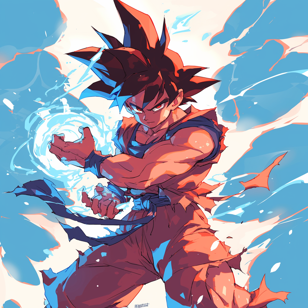 Goku charging ki sketch