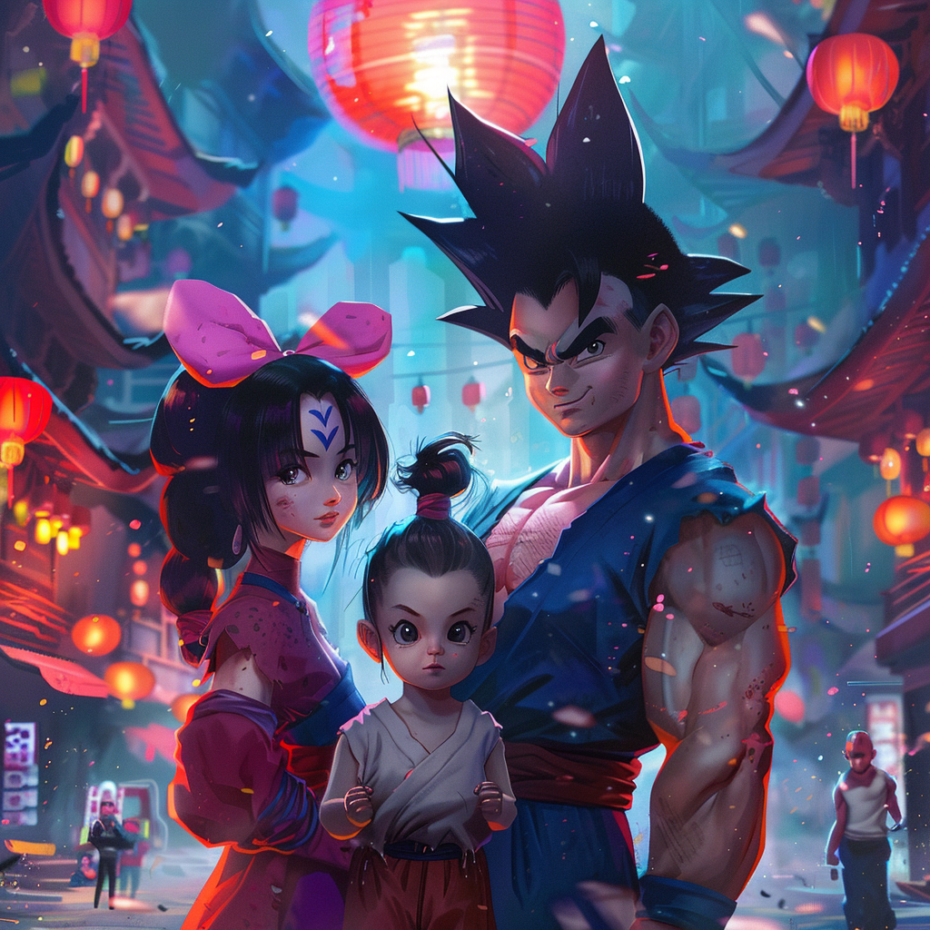 Happy Goku Family Portrait Together