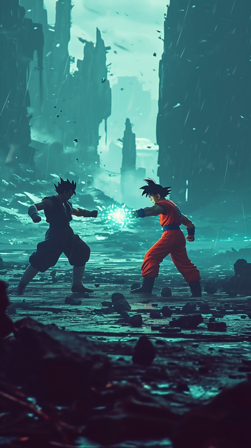 Powerful Goku and One Punch Man clash