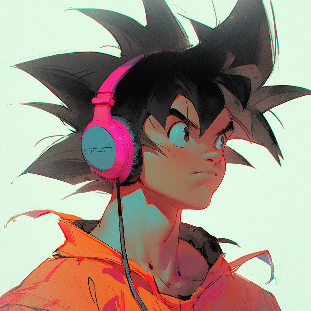 Expressive Goku from Retro Anime